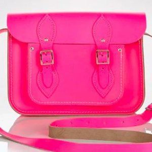 Cambridge Satchel Co. Shoulder Bag Crossbody Hot Pink Leather, RARE, BRAND NEW
